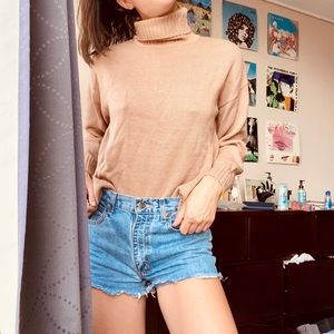 Beige Turtleneck Sweater